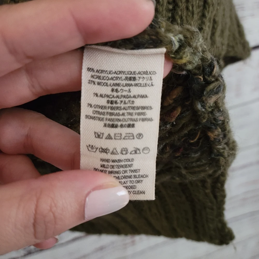 FREE PEOPLE Snow Bunny Fair Isle Sweater Tunic Green S